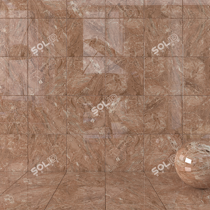 Bergama Brown Wall Tiles 60x60 cm 3D model image 1