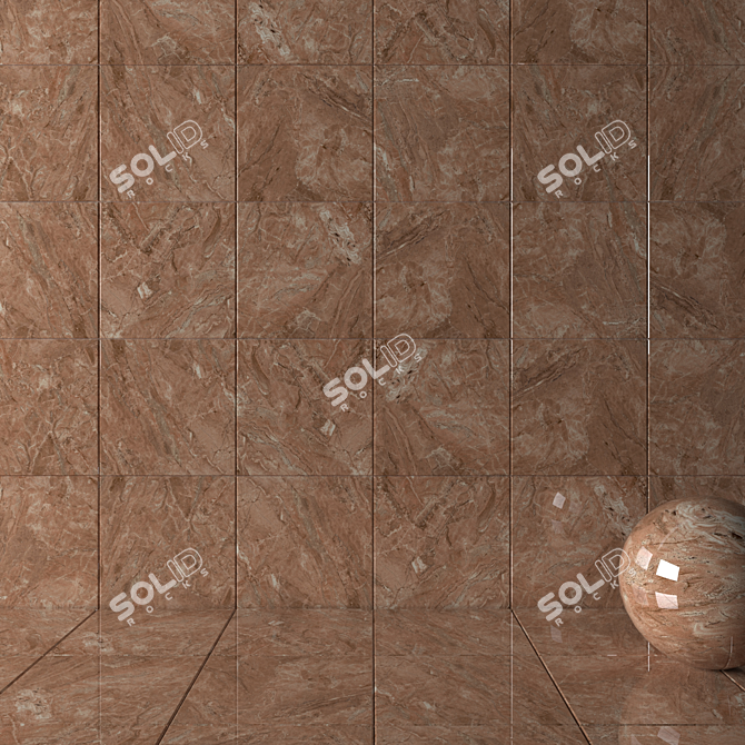 Bergama Brown Wall Tiles 60x60 cm 3D model image 2