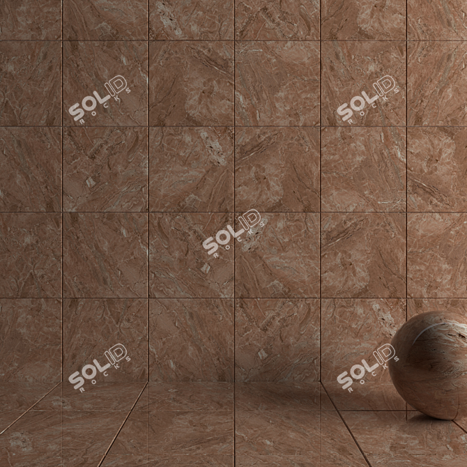 Bergama Brown Wall Tiles 60x60 cm 3D model image 3