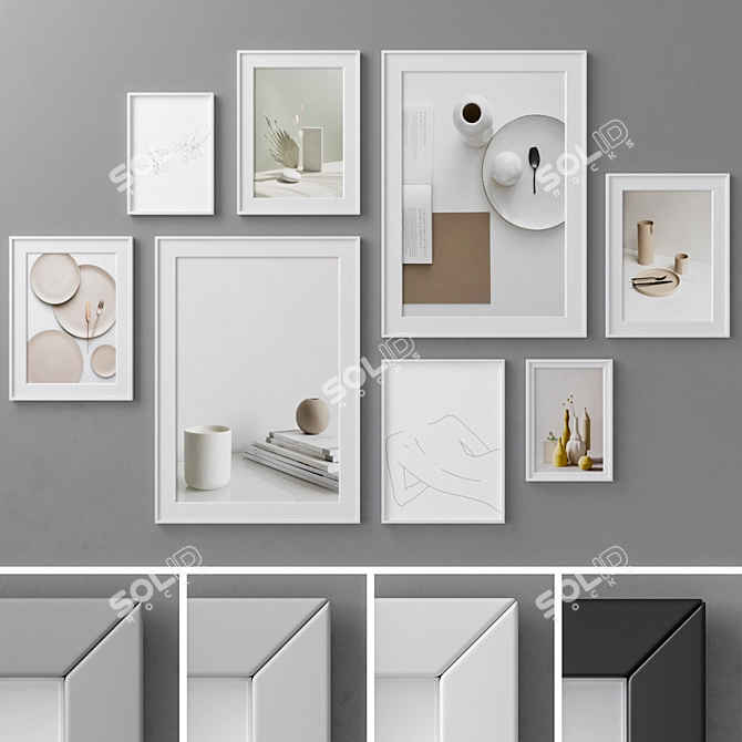 108-Piece Photo Frames Set 3D model image 1