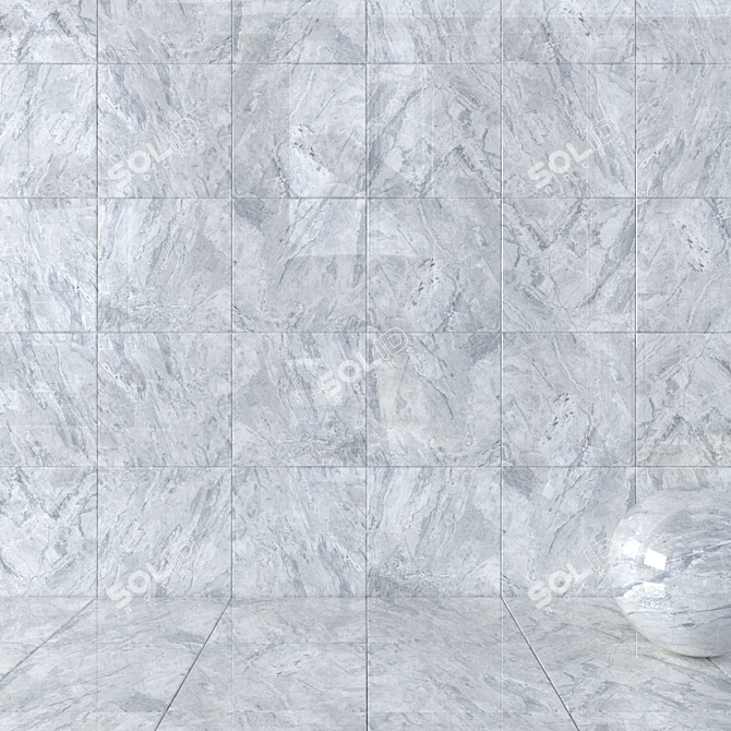 Title: Bergama Gray Wall Tiles - Modern & Versatile 3D model image 1