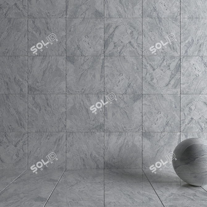 Title: Bergama Gray Wall Tiles - Modern & Versatile 3D model image 3