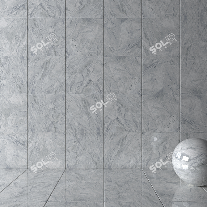 Bergama Gray Wall Tiles: Stylish & Durable 3D model image 2