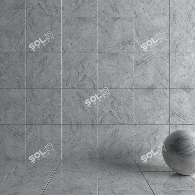 Bergama Gray Wall Tiles: Stylish & Durable 3D model image 3