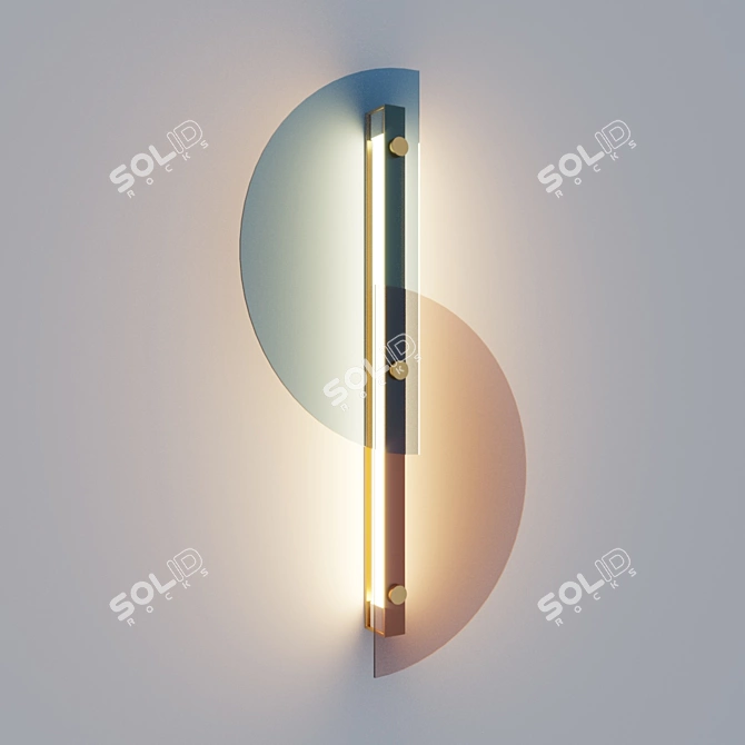 Elegant Half Wall Lamp 3D model image 1