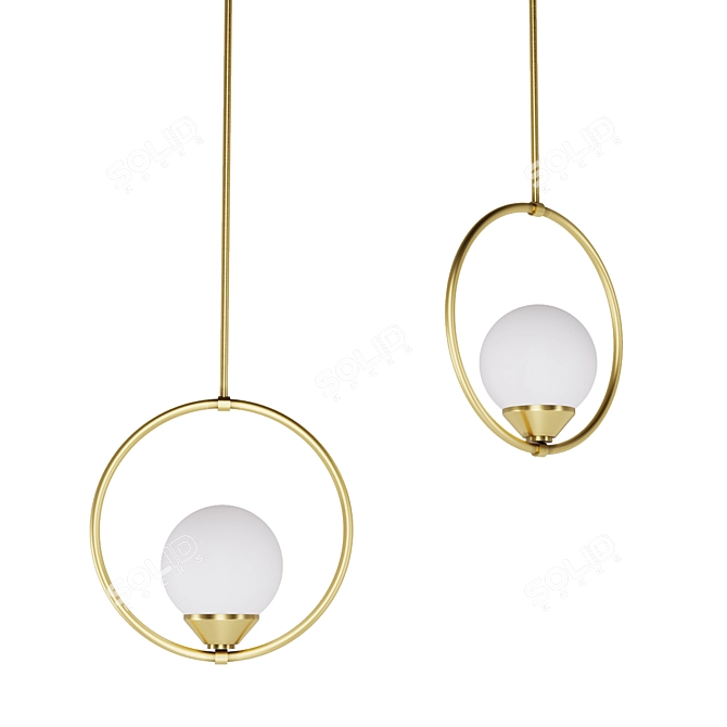 ARO 2 Brass & Glass Lamp 3D model image 1