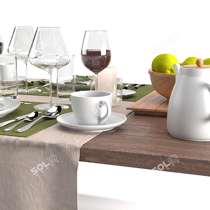 PBR Tableware Set 3D model image 2