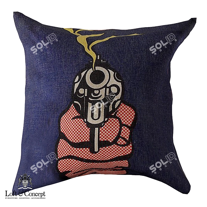 Comic-inspired Loft Decor Pillow 3D model image 1