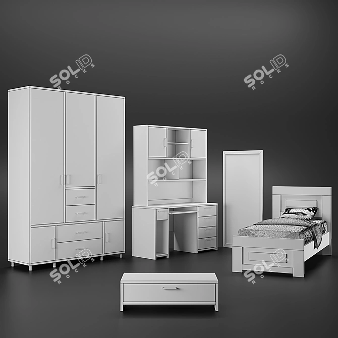 Complete Teen Room Set - Shenhav 3D model image 5