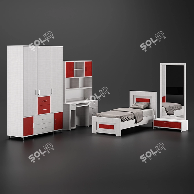 Complete Teen Room Set - Shenhav 3D model image 7