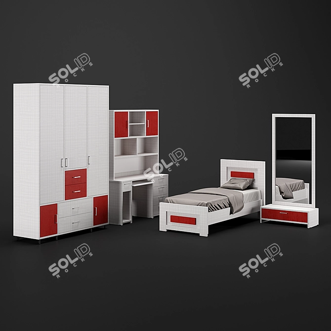 Complete Teen Room Set - Shenhav 3D model image 15