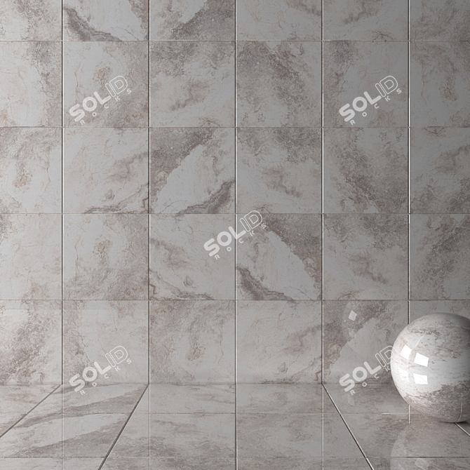 Bizantino Ivory Wall Tiles Set - High-Quality Multi-Texture Collection 3D model image 2