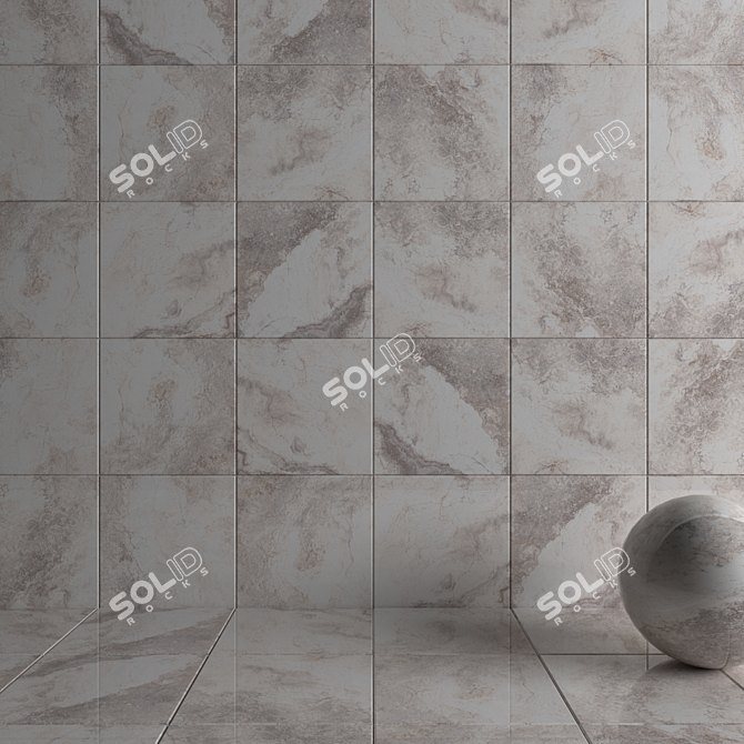 Bizantino Ivory Wall Tiles Set - High-Quality Multi-Texture Collection 3D model image 3