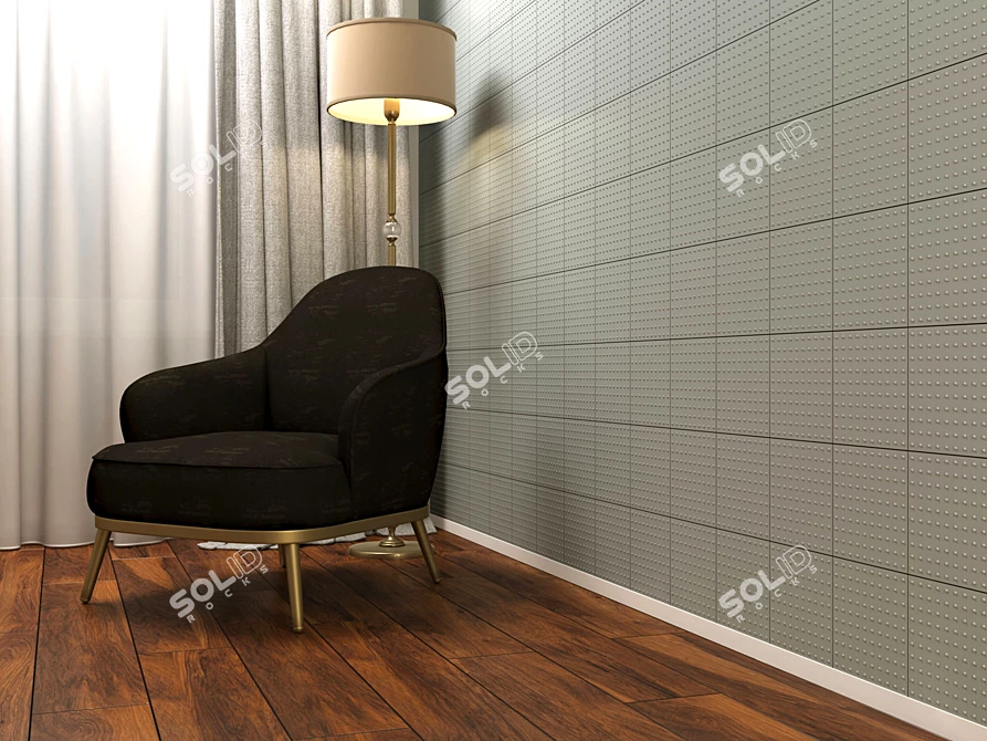 3D Wall Tile: Stylish and Durable 3D model image 1