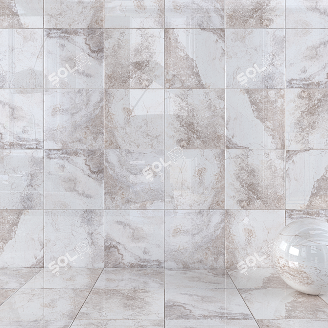 Bizantino Ivory Wall Tiles Set 3D model image 1