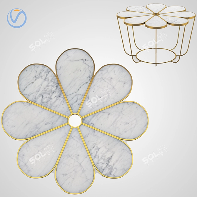 Compact Folding Coffee Table 3D model image 5