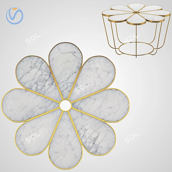 Compact Folding Coffee Table 3D model image 6