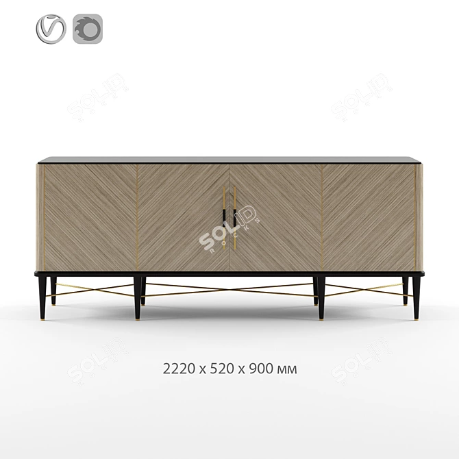 Santorini Sideboard: Elegant and Functional 3D model image 1