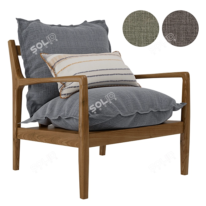 Modern Dilma Armchair: Comfortable, Versatile, Stylish 3D model image 1