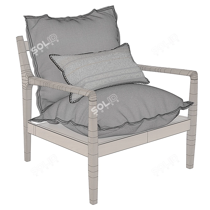 Modern Dilma Armchair: Comfortable, Versatile, Stylish 3D model image 4