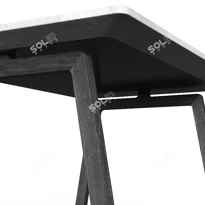 Elegant Oak Dining Table 3D model image 2