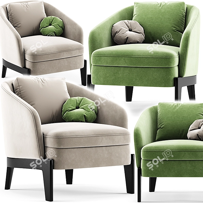 Luxury Comfort: Molteni & C Chelsea Armchair 3D model image 1