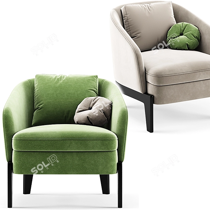 Luxury Comfort: Molteni & C Chelsea Armchair 3D model image 2