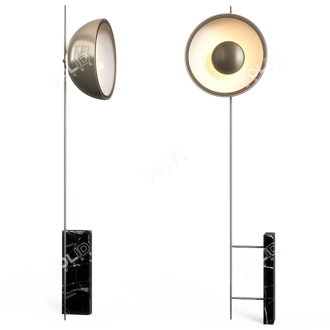 Modern Steel Floor Lamp 3D model image 1