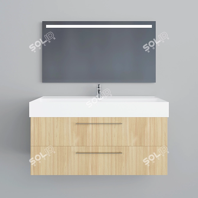 Creto Tivoli Soft Washbasin Cabinet 3D model image 1