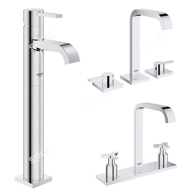 Elegant Grohe Allure Mixer Taps 3D model image 1