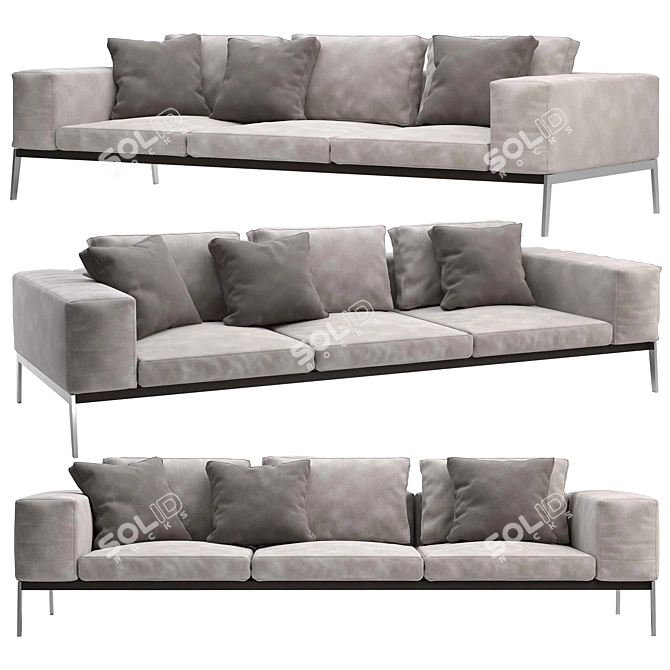 Lifesteel Flexform: Modern and Multipurpose Sofa 3D model image 1