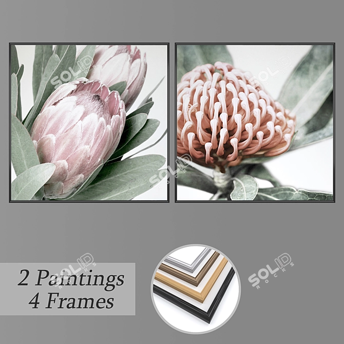 Artistic Wall Painting Set 3D model image 1