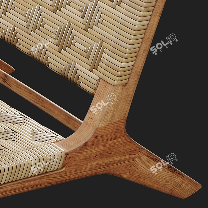 Havana Wicker Armless Chair - Elegant and Versatile 3D model image 4