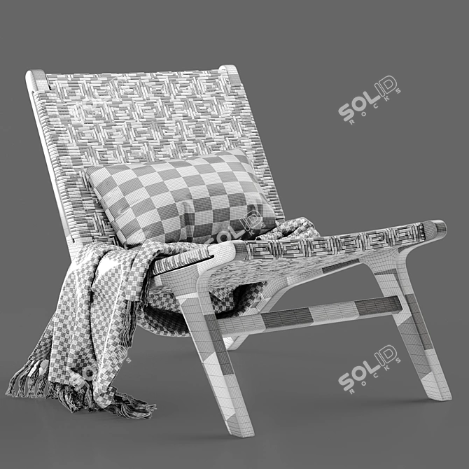 Havana Wicker Armless Chair - Elegant and Versatile 3D model image 5