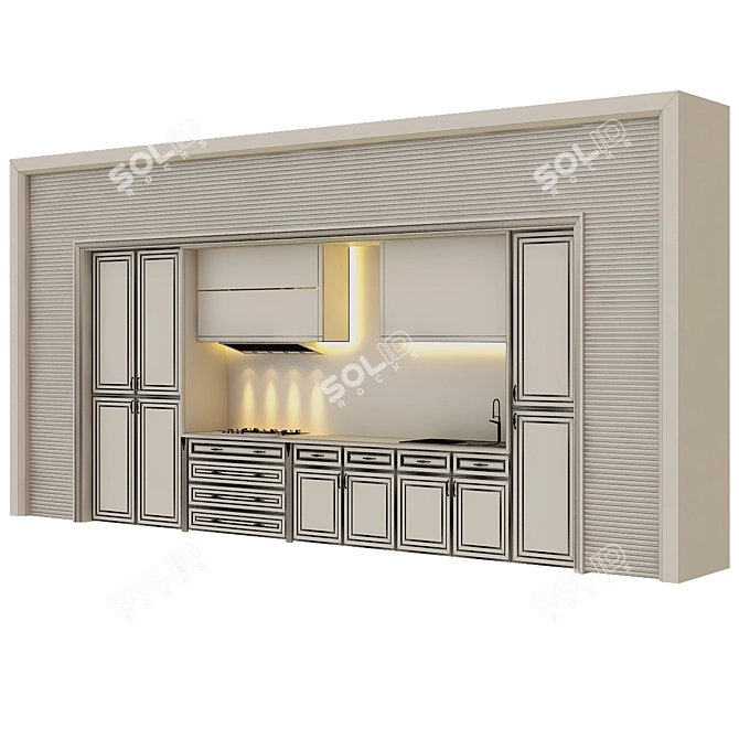 Elegant Kitchen Collection 3D model image 2