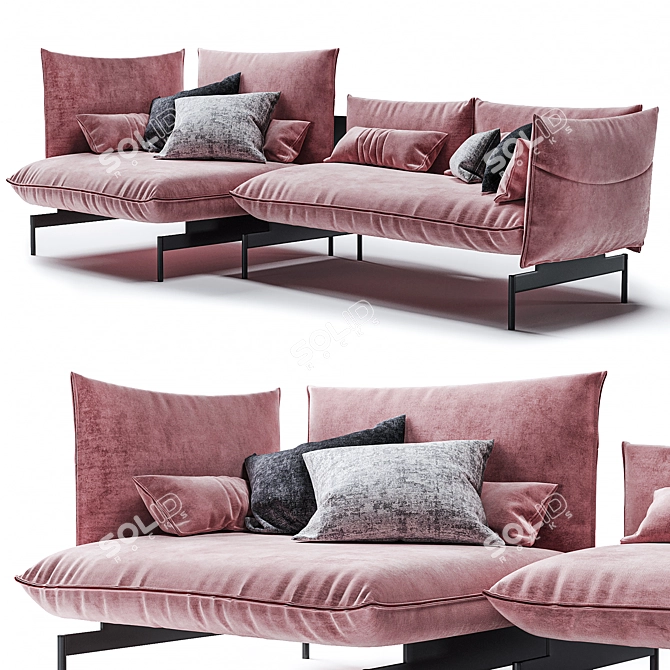 Urbanfun Retro-Modern Sofa 3D model image 1
