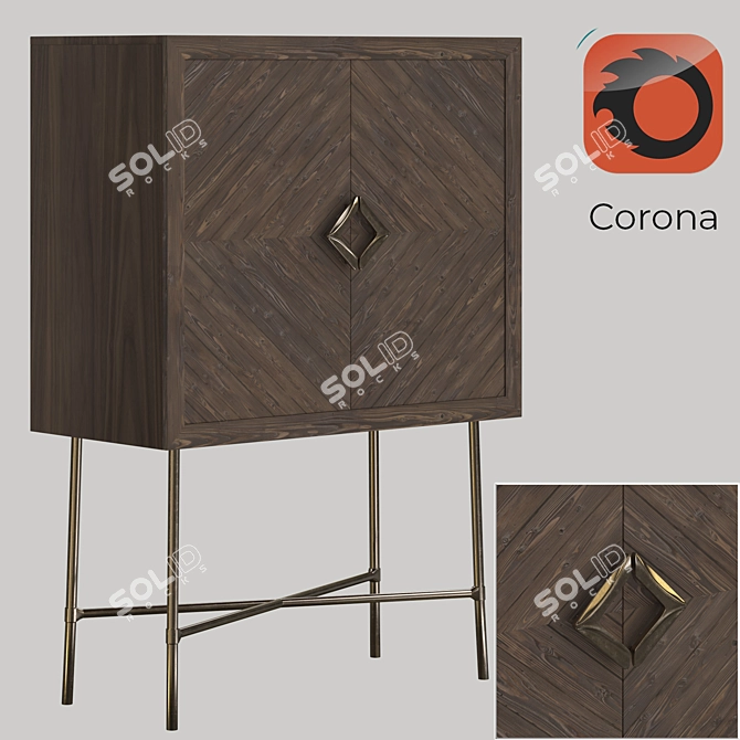 Elegant Bar Cabinet by Hooker Furniture 3D model image 1