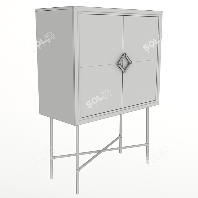 Elegant Bar Cabinet by Hooker Furniture 3D model image 3
