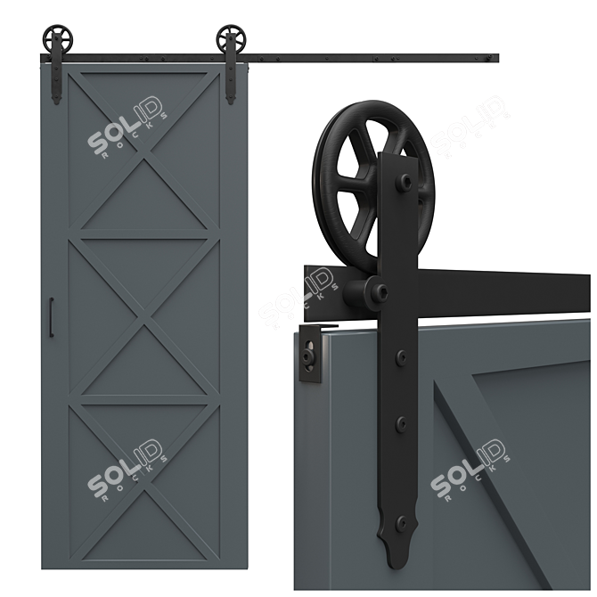 Vintage Barn Mechanism 3D model image 1