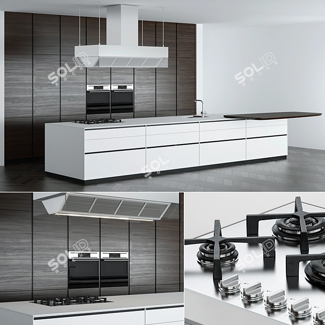 Modern Kitchen 3D Model - Poliform Varenna Twelve 3D model image 1