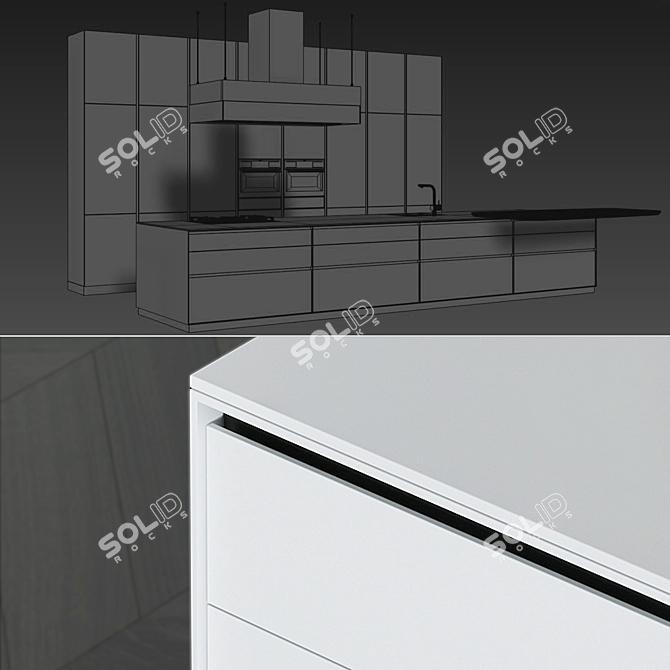 Modern Kitchen 3D Model - Poliform Varenna Twelve 3D model image 5