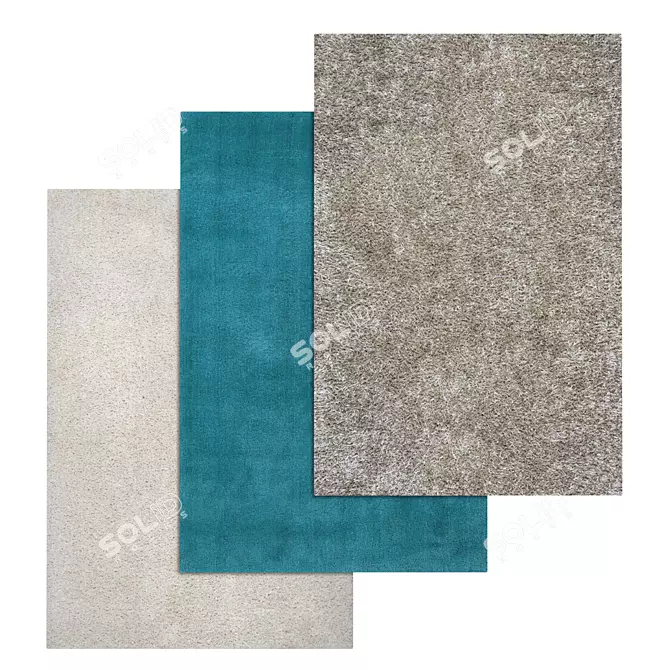 High-Quality Carpets Set 3D model image 1