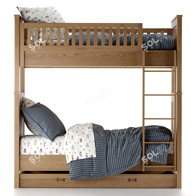 Kenwood Bunk Bed: Sleek & Stylish! 3D model image 2