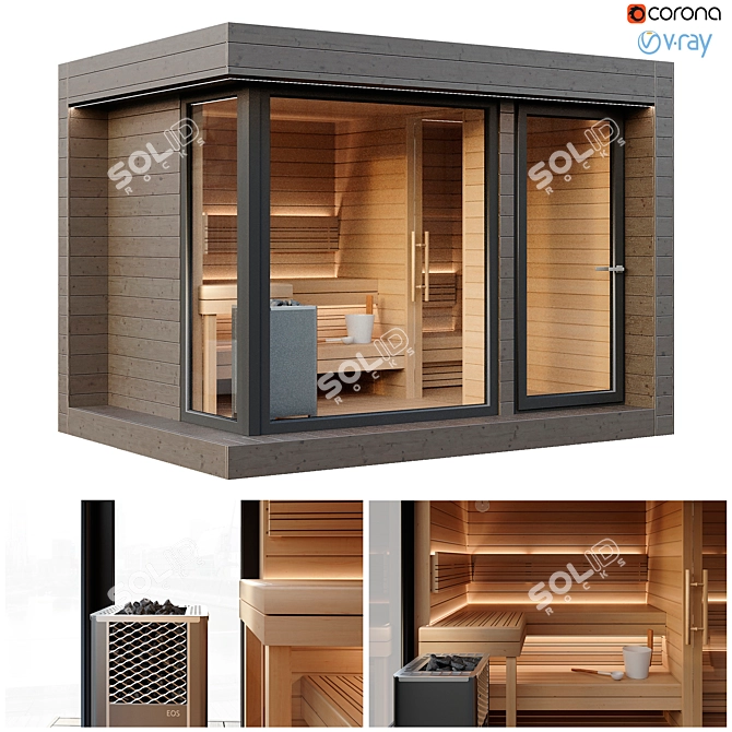 Luxury Sauna Retreat 3D model image 1