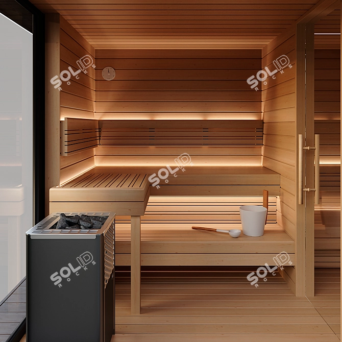 Luxury Sauna Retreat 3D model image 3