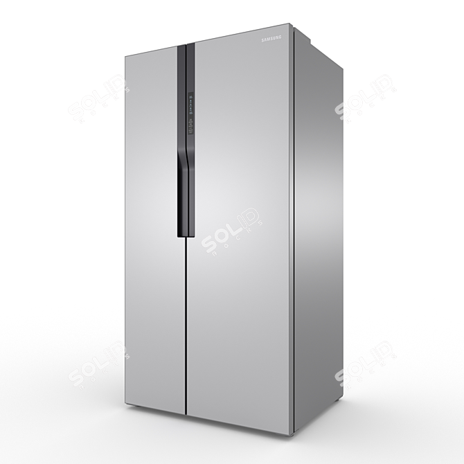 Samsung Glass Finish Side-by-Side Refrigerators 3D model image 4