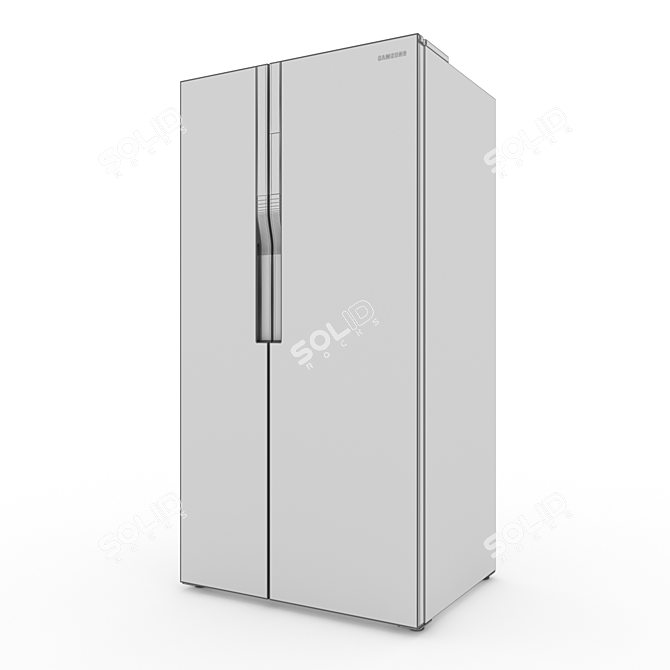 Samsung Glass Finish Side-by-Side Refrigerators 3D model image 5