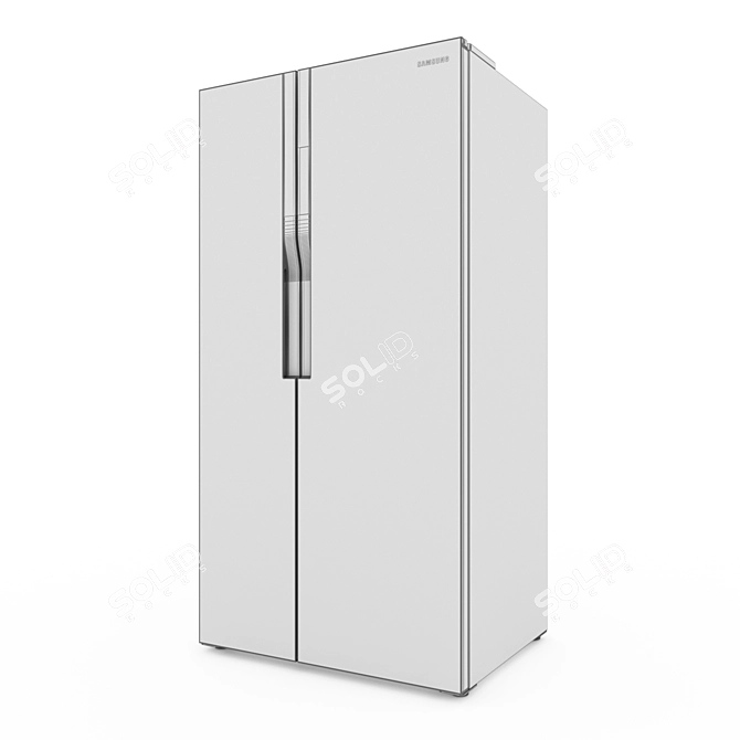 Samsung Glass Finish Side-by-Side Refrigerators 3D model image 10