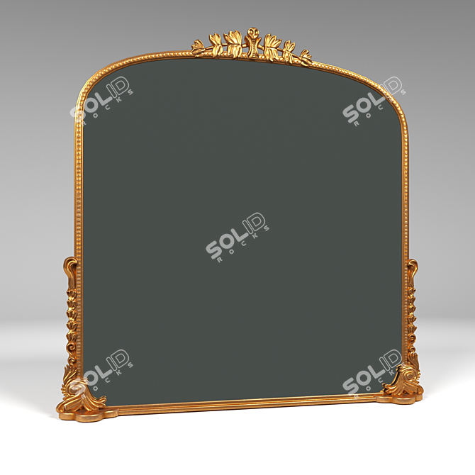 Elegant Primrose Reflective Mirror 3D model image 3