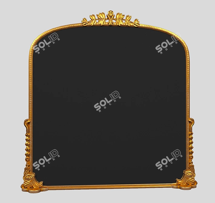 Elegant Primrose Reflective Mirror 3D model image 4